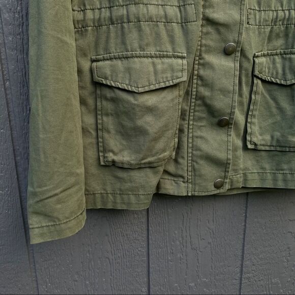 Rubbish Green 3 Pocket Drawstring Utility Jacket - Picture 4 of 8